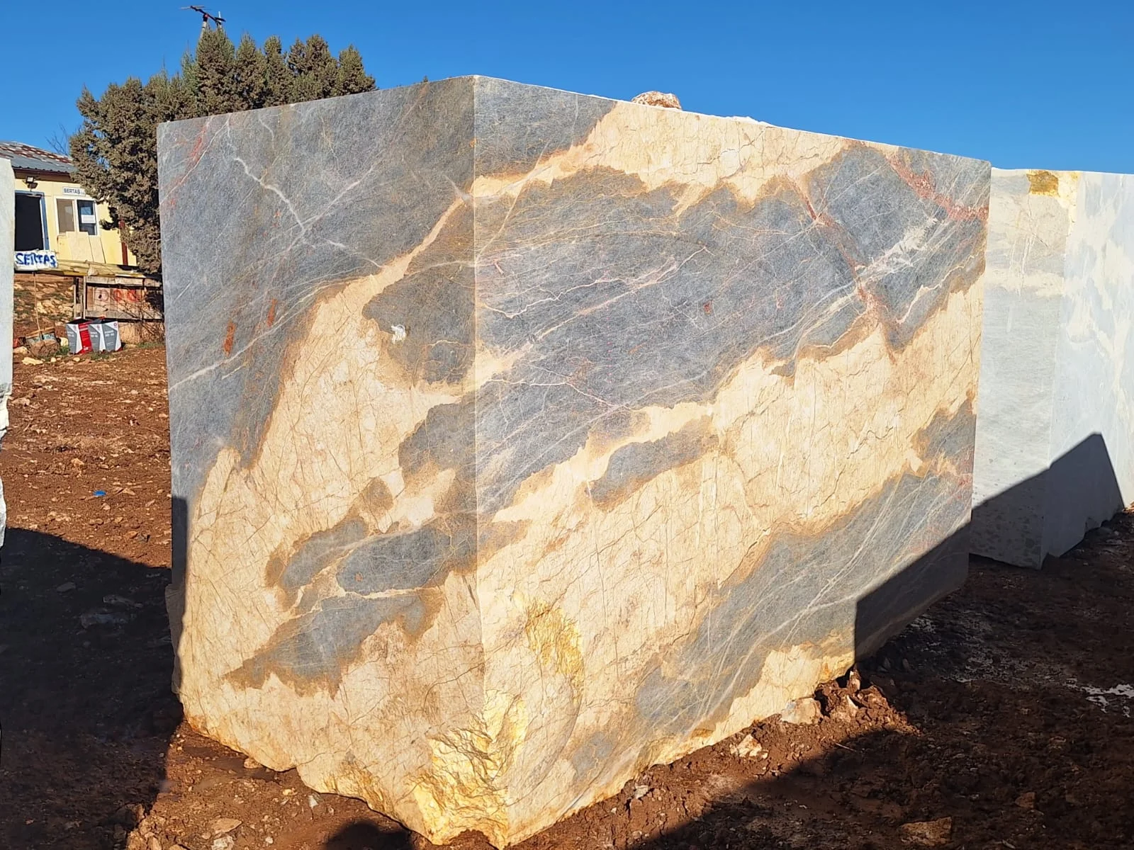 Azure Crown Natural Stone Block AC-2026-01 - 25.30 Tons, 9.30 M³ - Sold From Eskişehir, Turkey By Marque Natural Stones