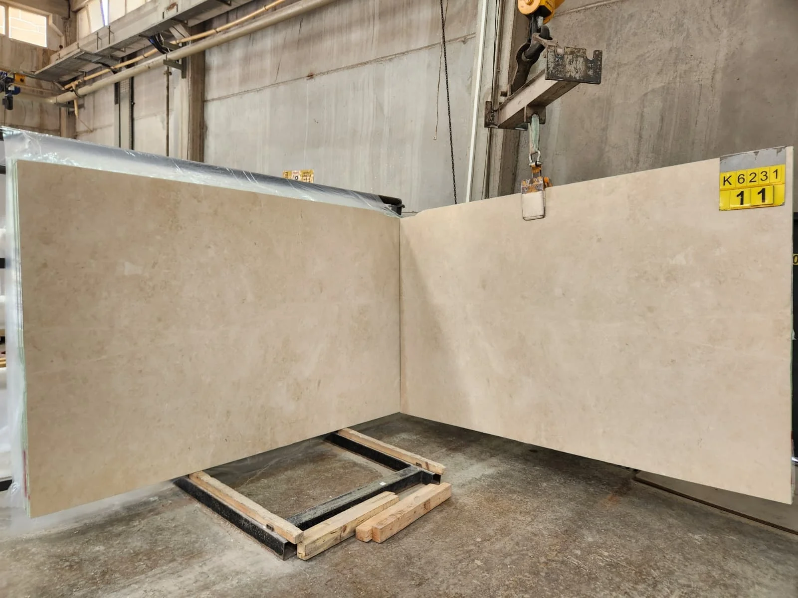additional view of Burdur Beige Marble slab Bundle No. K6231 - 20 mm, Finish: Honed, 6.00 m² - Ready to ship, from Eskişehir, Turkey by Marque Natural Stones