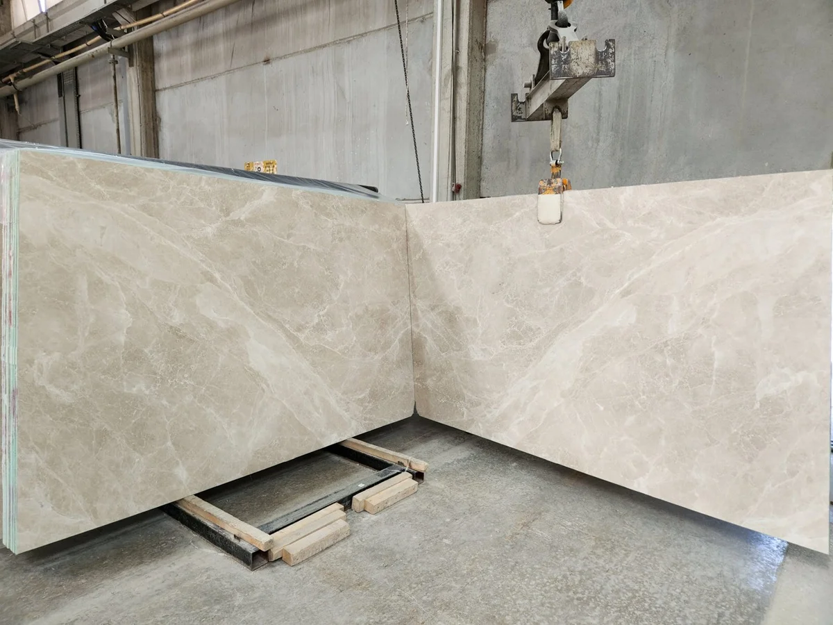 zusätzliche Ansicht von Moon Cream Marmor Platte Bündel Nr. K6080 - 20 mm, Oberfläche: Geschliffen, 5.37 m² - Versandbereit — von Eskişehir, Türkei von Marque Natural Stones