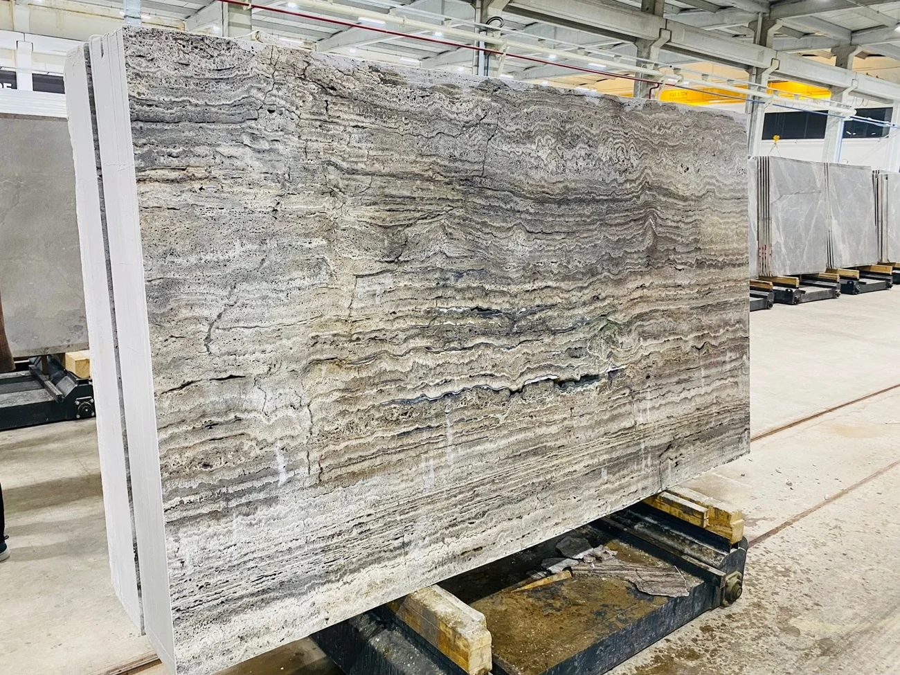 additional view of Silver Travertine slab Bundle No. ST-R320182 - 20 mm, Finish: Raw slab, 5.82 m² - Sold from Eskişehir, Turkey by Marque Natural Stones