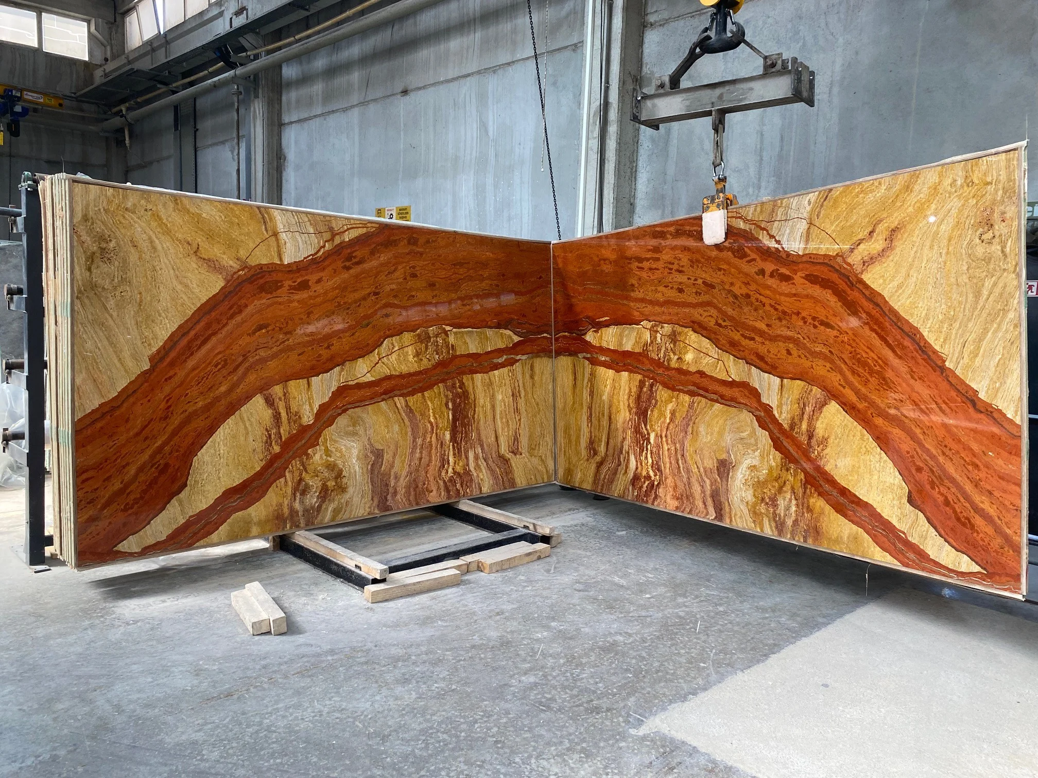 additional view of Tronco Ferrato Travertine slab Bundle No. K-5807 - 20 mm, Finish: Polished, 7.00 m² - Ready to ship — from Eskişehir, Turkey by MARQUE NATURAL STONES