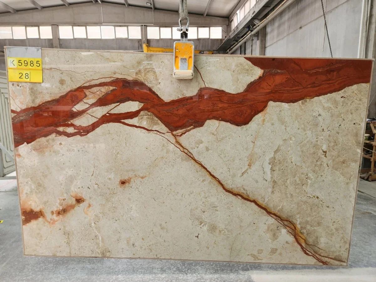 thumbnail of Tronco Ferrato Travertine slab Bundle No. K59850102 - 20 mm, Finish: Polished, 5.99 m² - Ready to ship, from Eskişehir, Turkey by Marque Natural Stones