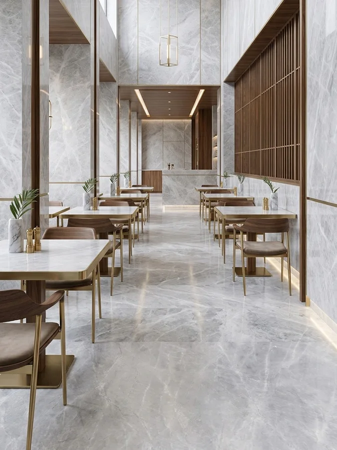 Fendi Blue dolomite flooring and wall cladding in refined bathroom interior
