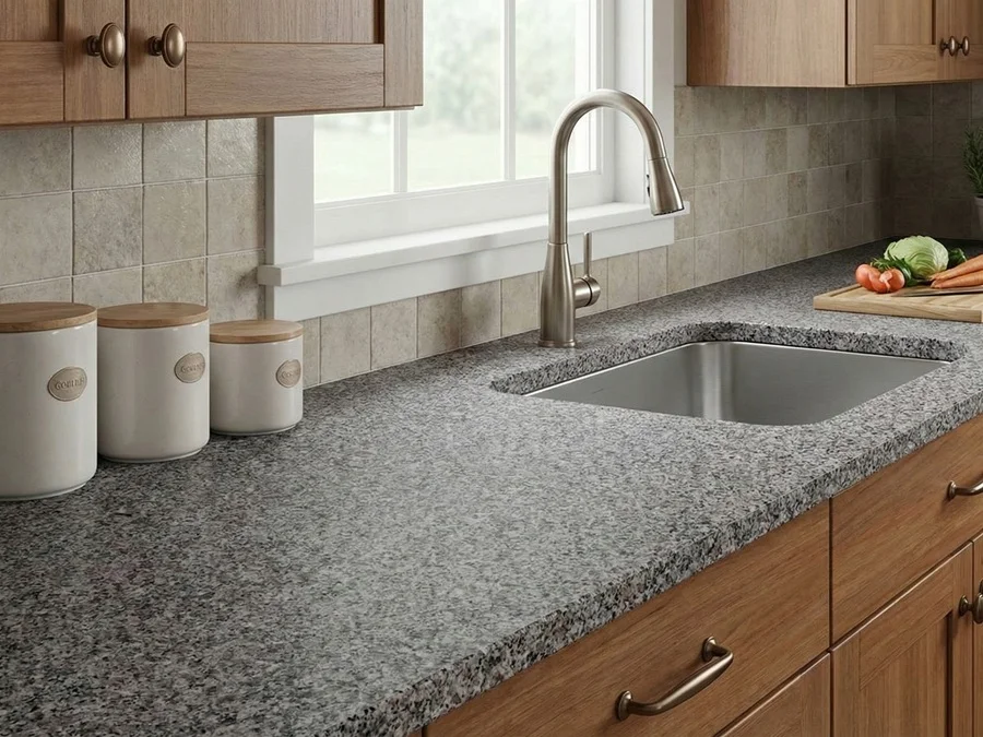 arquitectura pública contemporánea con superficies de granito Hisar Grey