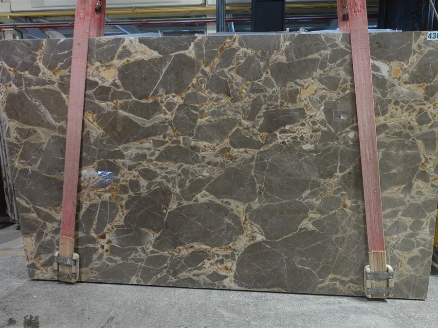 polished Caramel Grey marble slab
