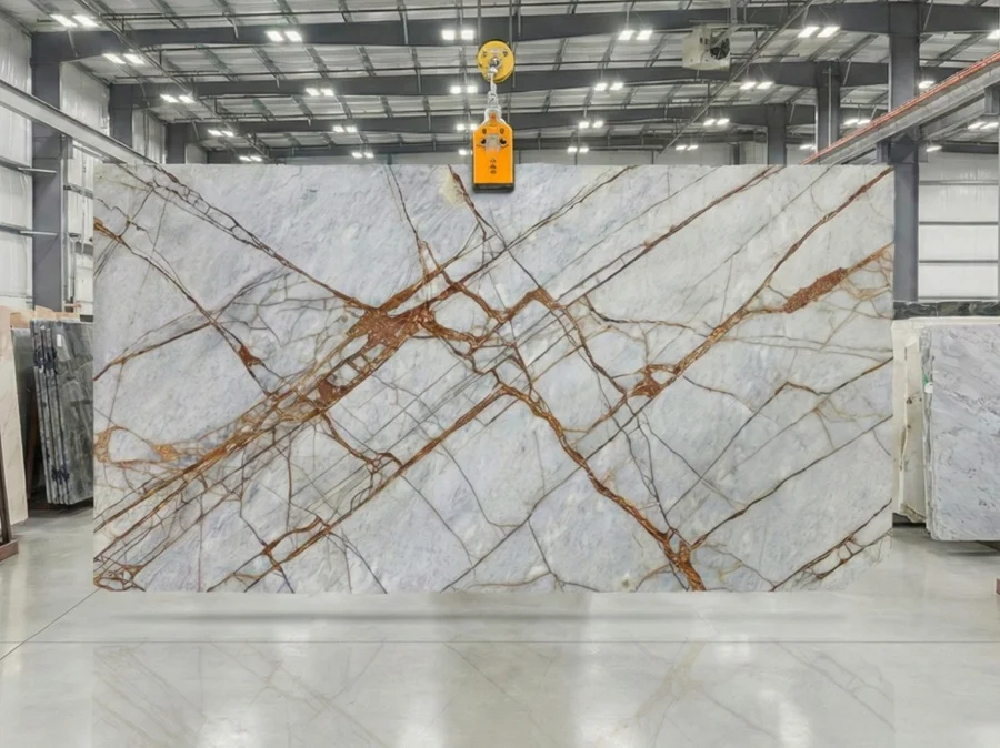 polished Deep River marble slab