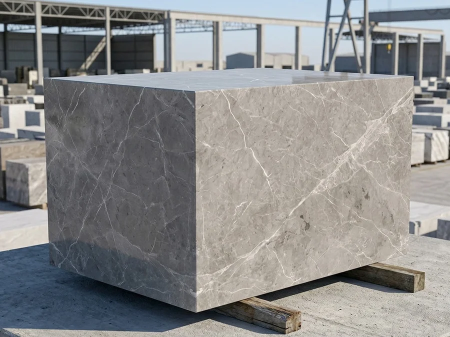 Fior di Bosco marble quarry block from Turkey