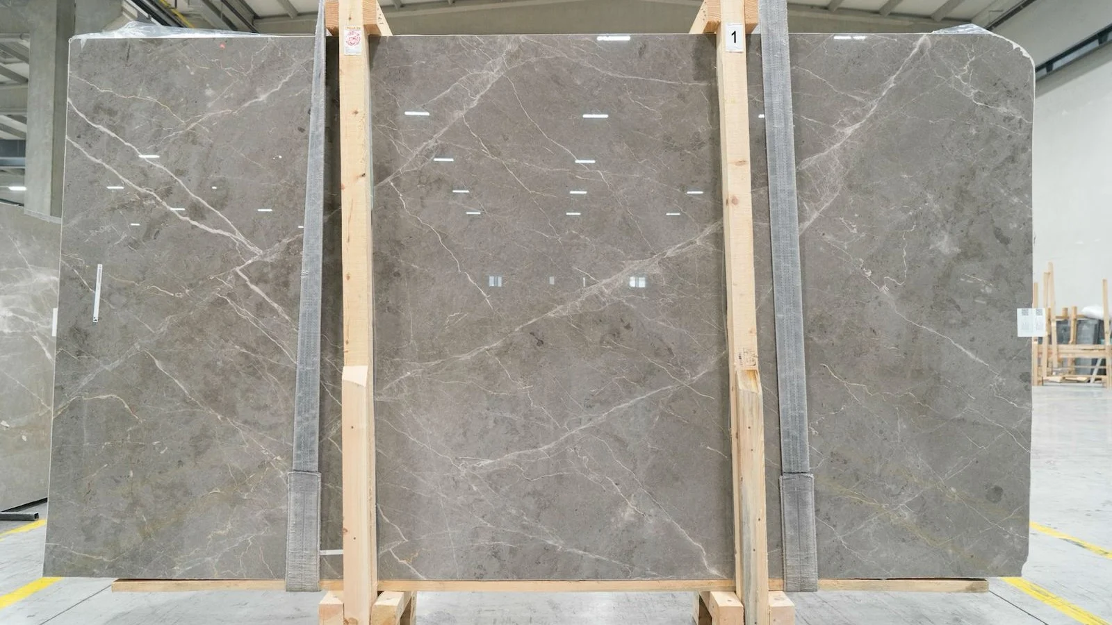 polished Fior di Bosco marble slab