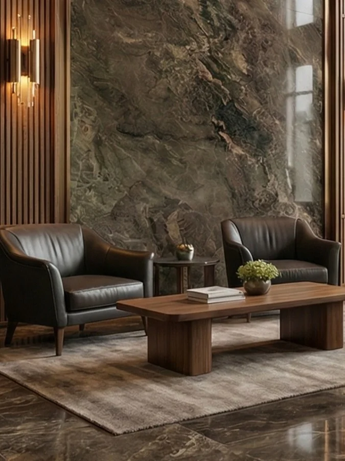 pavimentazione e rivestimento murale in marmo Narcisse in lounge hotel premium