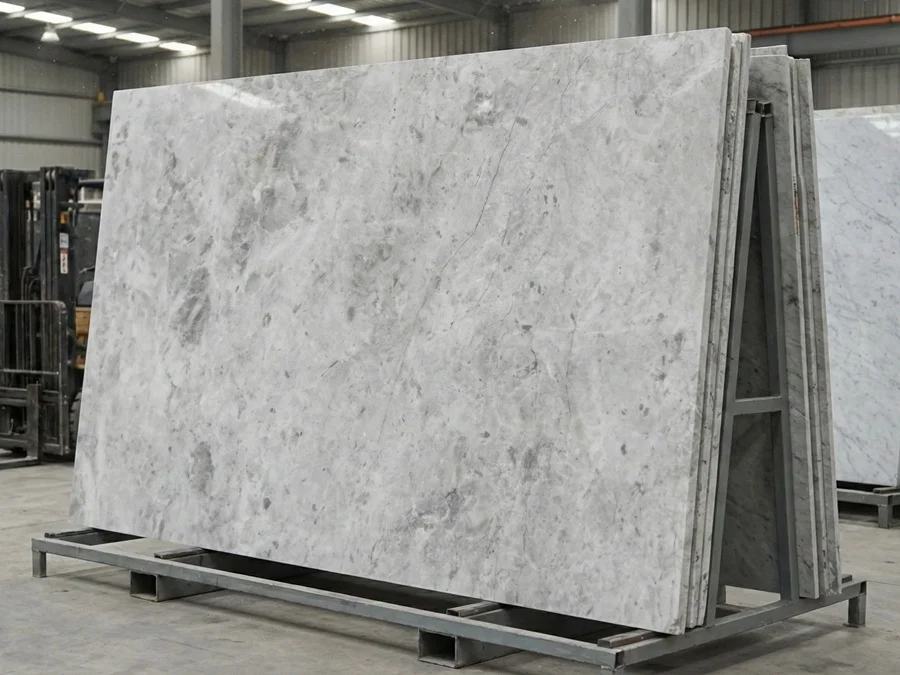 полированный слэб мрамора Tundra Grey