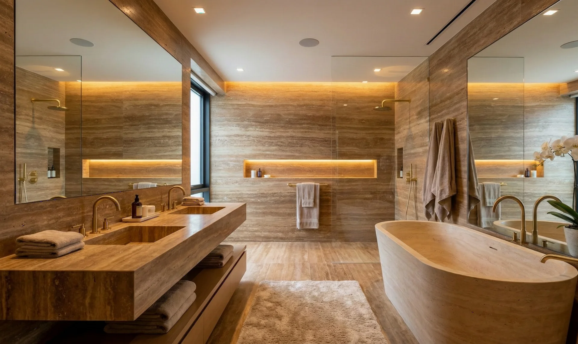 наружное покрытие с использованием Noche Travertine